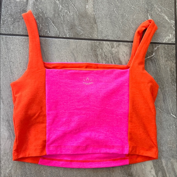 🧡 Beyond Yoga Vitality Spacedye Tank Top Colorblock Size Medium Pink Orange - Picture 4 of 8